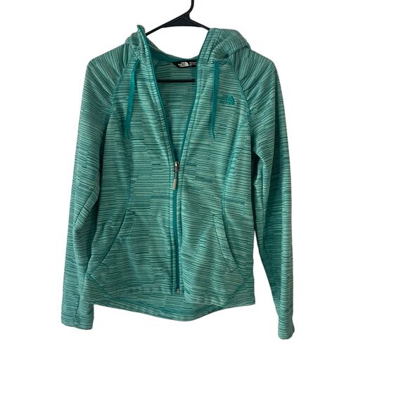 The North Face Women's Size Small P Green Fleece Hooded Zip Sweater - Picture 1 of 9